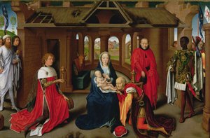 Aanbidding der wijzen, centraal paneel van het drieluik van de aanbidding der wijzen, c.1470-72